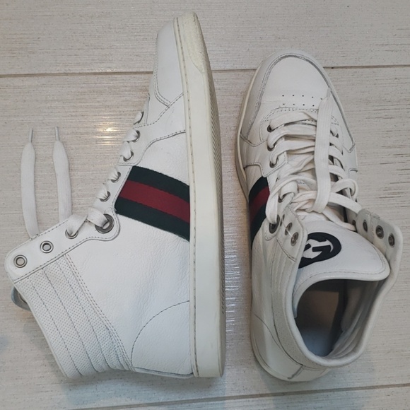 Authentic Men's gucci leather high top shoes - Picture 5 of 8